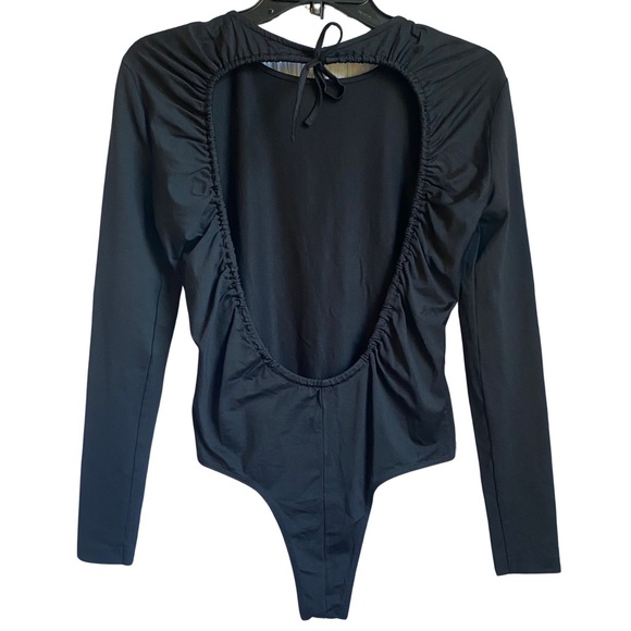 Mango Long Sleeve Open Back Thong Bodysuit - Picture 1 of 6